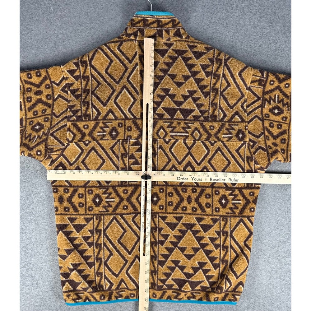 Patagonia Jacket Mens Large Synchilla Snap T Brown Montana Siete Tribal Aztec - Picture 6 of 8